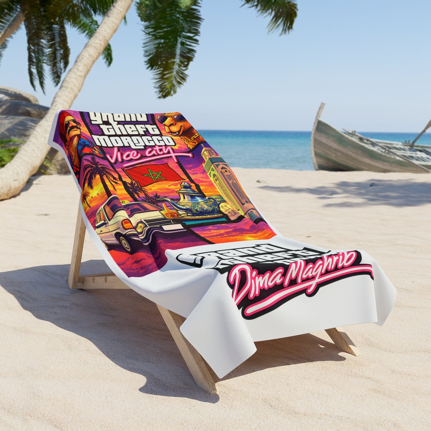 Grand Theft Morocco: Retro Vice City Serviette de plage