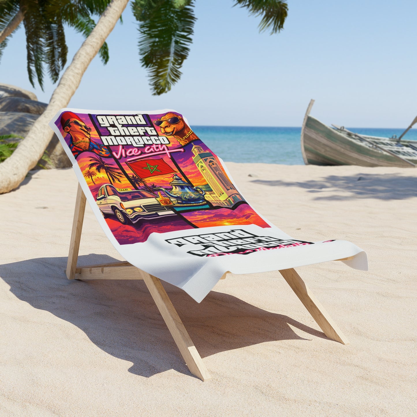 Grand Theft Morocco: Retro Vice City Serviette de plage