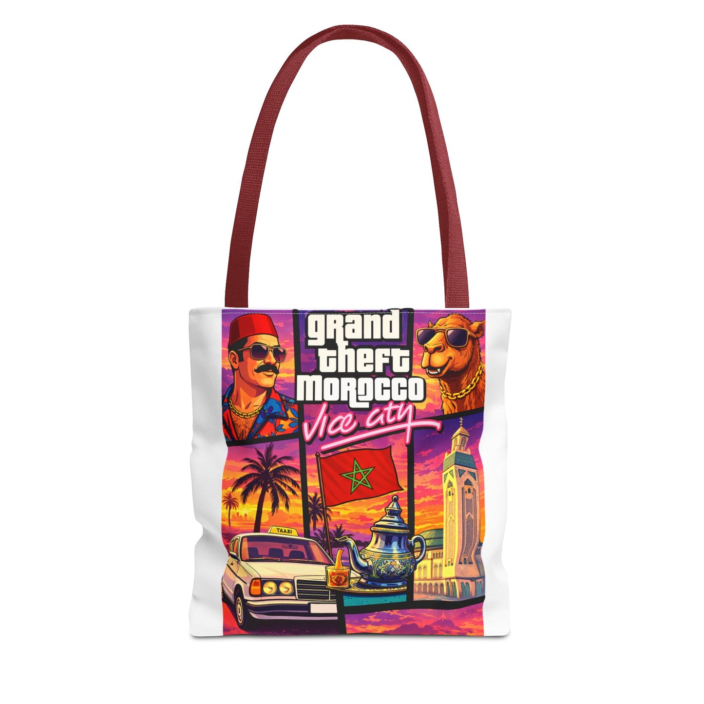 Tote Bag — Grand Theft Morocco "Dima Maghrib" Retro Vice City Design