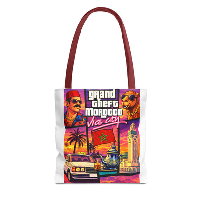 Tote Bag — Grand Theft Morocco "Dima Maghrib" Retro Vice City Design