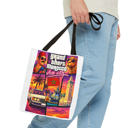 Tote Bag — Grand Theft Morocco "Dima Maghrib" Retro Vice City Design