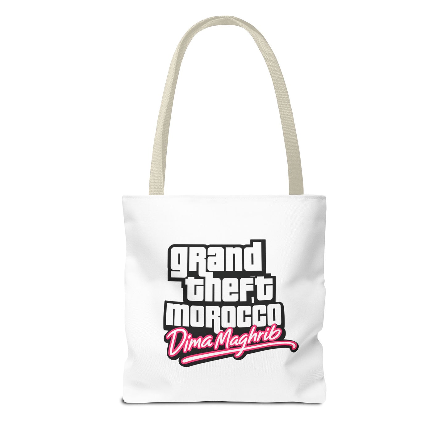 Tote Bag — Grand Theft Morocco "Dima Maghrib" Retro Vice City Design
