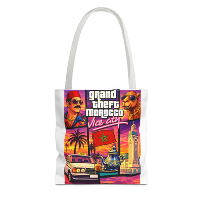 Tote Bag — Grand Theft Morocco "Dima Maghrib" Retro Vice City Design