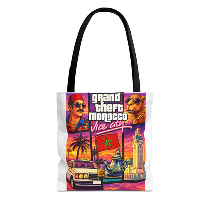 Tote Bag — Grand Theft Morocco "Dima Maghrib" Retro Vice City Design