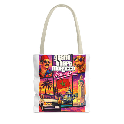 Tote Bag — Grand Theft Morocco "Dima Maghrib" Retro Vice City Design