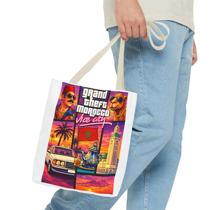Tote Bag — Grand Theft Morocco "Dima Maghrib" Retro Vice City Design