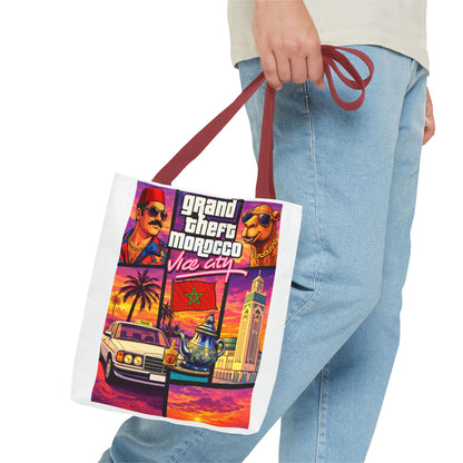 Tote Bag — Grand Theft Morocco "Dima Maghrib" Retro Vice City Design